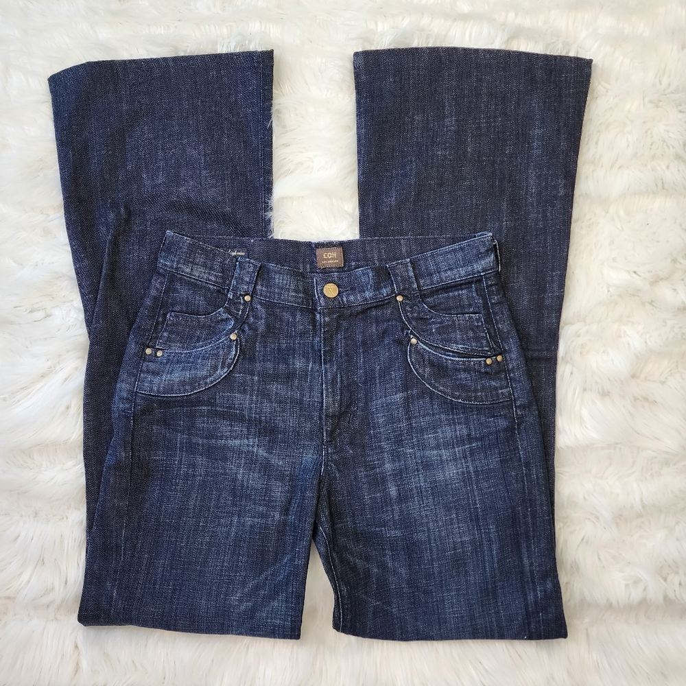 CITIZENS OF HUMANITY SUPER HIGH RISE WIDE LEG DRAGON FLY STRETCH JEANS SIZE 28